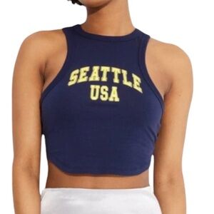 Wild Fable Seattle Micro Tank size X Large Blue/Yellow